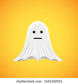 High-detailed cute ghost emoticon, vector illustration
