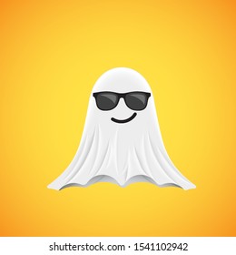 High-detailed cute ghost emoticon, vector illustration
