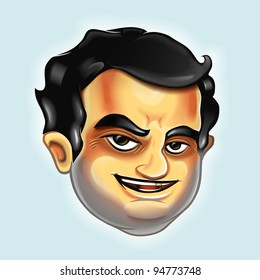 High-detailed mafia boss drawing. Vector illustration.
