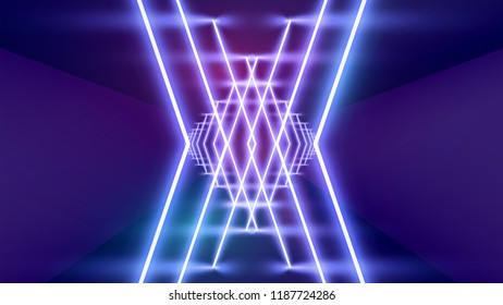 High-detailed neon light background, vector illustration