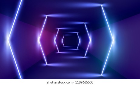 High-detailed neon light background, vector illustration