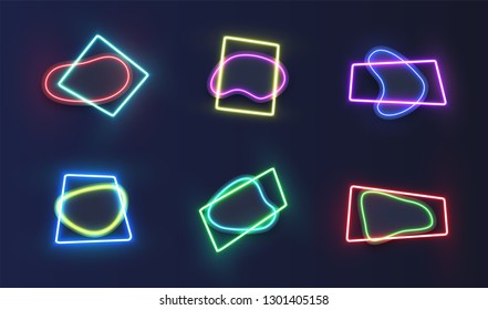 High-detailed neon template, vector illustration