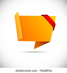 Etiqueta de origami de papel muy detallada. Vector eps8.