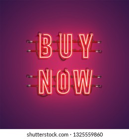 High-detailed realistic neon word, vector illustration