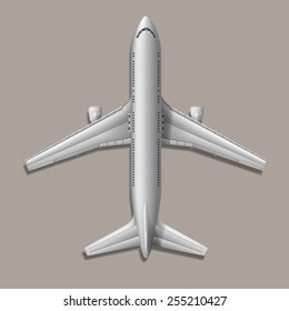 High-detailed vector plane, on grey background, EPS 10