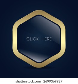 O botão de aparência high-end, uso em design vetorial de marca de luxo, ícone de aplicativo, conceitos de design de produto premium. Ilustração vetorial