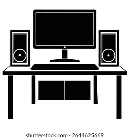 A high-end desktop computer with dual monitors offers powerful performance and enhanced multitasking capabilities.