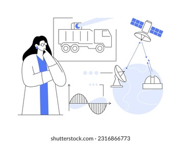 High-energy lasers abstract concept vector illustration. Tactical high energy laser, military use scientific innovation, fusion research, artillery shell, powerful machine abstract metaphor.