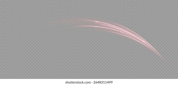 High-energy red curved beam swirl with radiant motion blur. Suitable for UI elements, fire-based effects, speed trails, power visuals or glowing magic strokes in 2D or 3D projects.