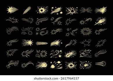 A high-energy vector set of comic-style motion lines, dynamic effects, swirls, bursts, and manga action strokes. Ideal for anime, illustrations, and expressive graphic projects.