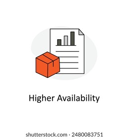 Higher Availability: Maximizing System Uptime and Dependability with editable stroke.