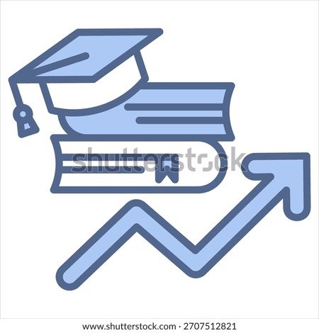 Higher Education Blue Icon Vector Illustration