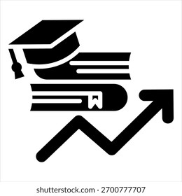 Higher Education Glyph Icon Vector Illustration