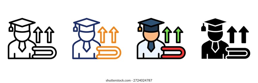 Icono de Educación más alta Ilustración vectorial de estilo múltiple