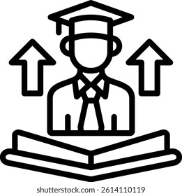 Higher Education Icon Outline Vector Illustration