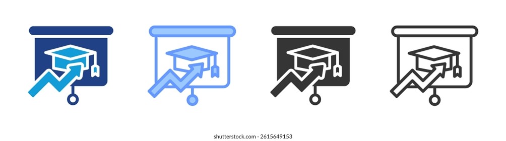 Higher Education icon set multiple style collection
