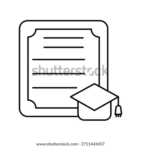 Higher Education icon with white background vector stock illustration