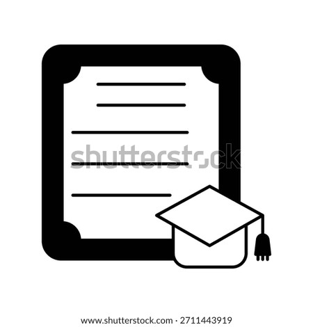 Higher Education icon with white background vector stock illustration