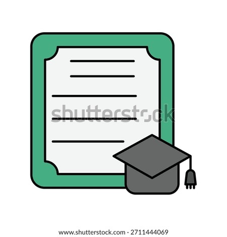 Higher Education icon with white background vector stock illustration