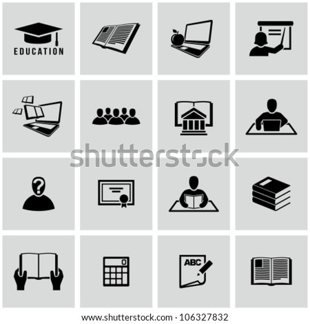 Higher Education icons set. Back to school.