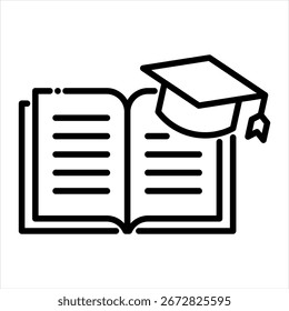 Ilustración vectorial de iconos de contorno de Educación superior