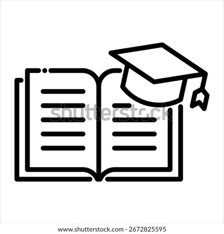 Higher Education Outline Icon Vector Illustration
