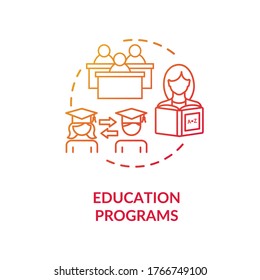 Higher education programs concept icon. Learning process. Academic degree. University students exchange program idea thin line illustration. Vector isolated outline RGB color drawing