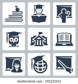 Higher Education Vector Icons Set