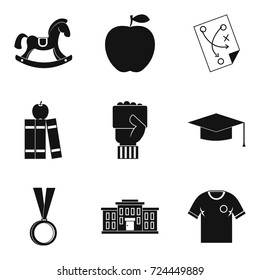 Higher school icons set. Simple set of 9 higher school vector icons for web isolated on white background