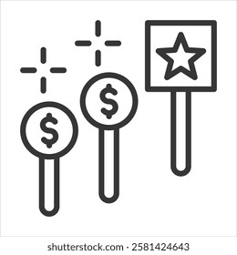Highest Bidder Icon Vector Illustration Outline