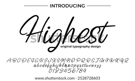 Highest Font Stylish brush painted an uppercase vector letters, alphabet, typeface