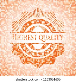 Highest Quality abstract orange mosaic emblem