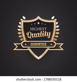 Highest Quality Badge with Black and Gold Shield