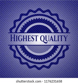 Highest Quality badge with denim texture