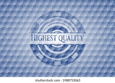 Highest Quality blue hexagon emblem. Vector Illustration. Detailed. 