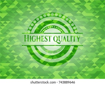 Highest Quality green emblem with mosaic background