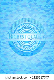 Highest Quality light blue emblem with mosaic background