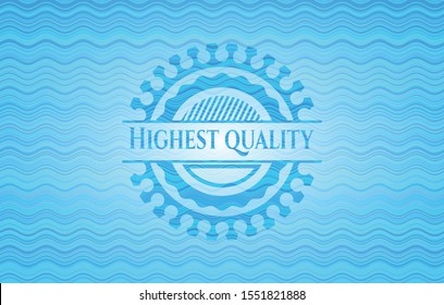 Highest Quality light blue water wave style emblem. Vector Illustration. Detailed.