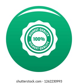 Highest quality logo. Simple illustration of highest quality vector logo for any design green