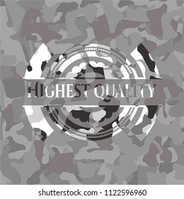 Highest Quality on grey camouflaged pattern