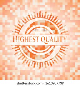 Highest Quality orange mosaic emblem with background