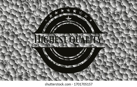 Highest Quality realistic black emblem with bubbles background. Vector Illustration. Detailed.