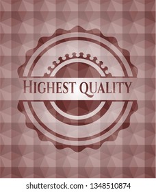 Highest Quality red badge with geometric background. Seamless.