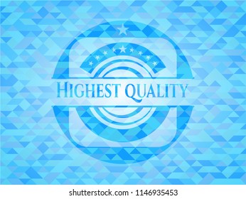 Highest Quality sky blue emblem. Mosaic background