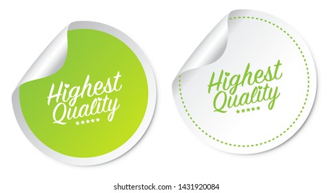 Highest Quality Stickers Isolated On White Background