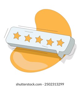 Mejor calificación Cinco estrellas en la burbuja de mensajes