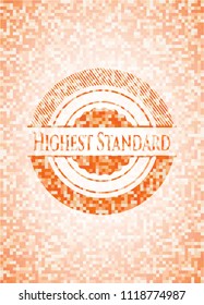 Highest Standard abstract orange mosaic emblem with background