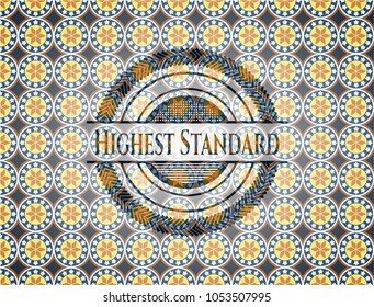 Highest Standard arabic emblem. Arabesque decoration.
