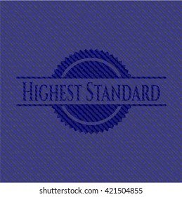 Highest Standard badge with denim texture