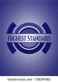 Highest Standard badge with denim texture